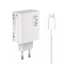 Xiaomi 67W hálózati töltő USB-C adatkábellel, fehér BHR9465