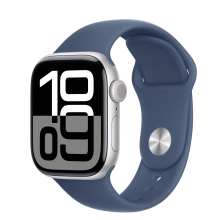 Apple Watch S10 GPS 42mm ezüst alumíniumtok, kék sportszíj M/L