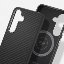 Samsung S25 Plus Aramid ütésálló tok, Fekete-ezüst