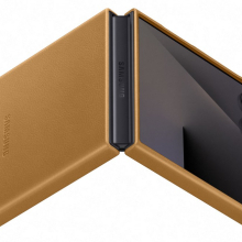 Samsung Flip 7 bőr hátlap, barna