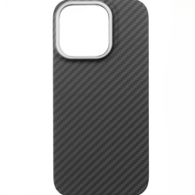 Aramid mágneses karbon tok, Iphone 16 Pro,  Fekete