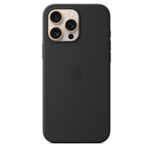 Apple iPhone 16 Pro Max MagSafe-rögzítésű szilikontok, fekete