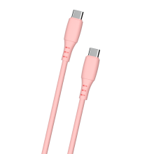 Puha szilikon Type-C to Type-C adat és töltőkábel, Pink