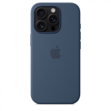 Apple iPhone 16 Pro MagSafe rögzítésű szilikontok, denim kék