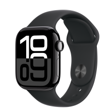 Apple Watch S10 GPS 42mm fekete alumíniumtok, fekete sport M/L