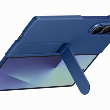 Samsung Fold 7 Álló tok szíjjal, kék
