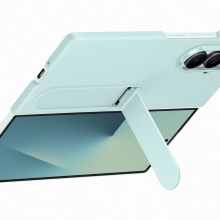 Samsung Fold 7 Álló tok szíjjal, világos kék