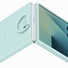 Samsung Flip 7 Szilikon tok gyűrűvel, világos kék