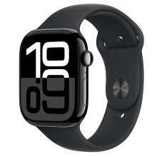 Apple Watch S10 GPS 46mm fekete alumíniumtok, fekete sport M/L