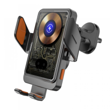 Autós telefontartó szellőzőrácsra wireless töltő funkcióval,átl.