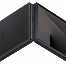 Samsung Flip 7 bőr hátlap, fekete