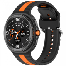 Samsung Galaxy Watch 8/Classic óraszíj narancss. csíkokkal,22mm